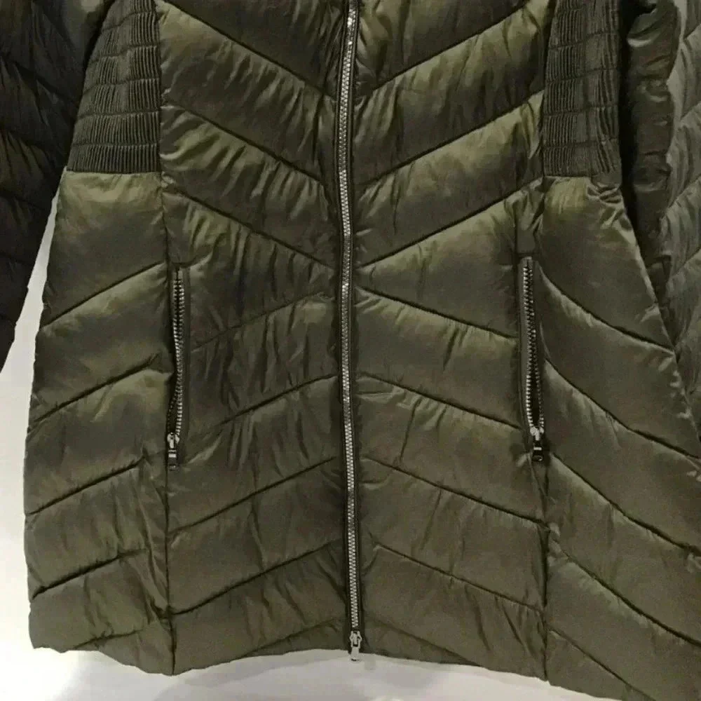 Lane Bryant Olive Quilted Puffer 3/4 Jacket Women’s‎ 10/12